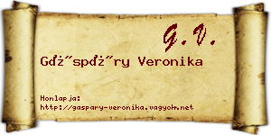 Gáspáry Veronika névjegykártya