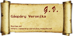 Gáspáry Veronika névjegykártya